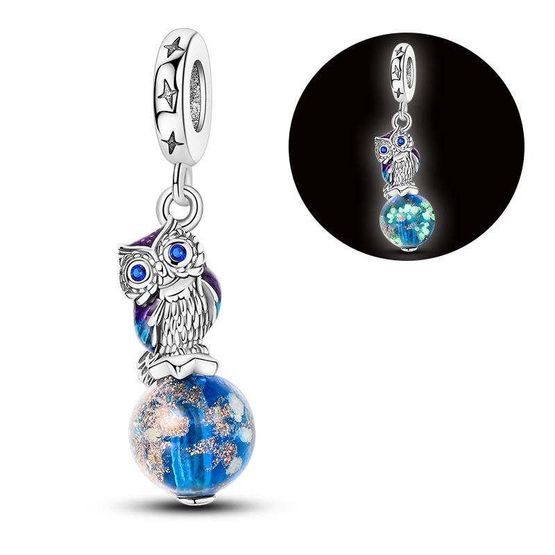 Copper Charms Luminous Beads Firefly Chameleon Fit Original Bracelet Pendant Diy For Woman Jewelry