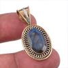 Natural Labradorite 925 Solid Sterling Silver Jewelry TwoTone Pendant 1.50" O1d07