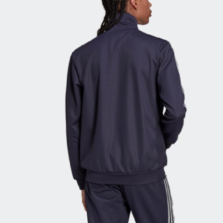 adidas Оригинальная спортивная куртка с воротником-стойкой и принтом трилистника, мужская верхняя одежда, темно-серая, темно-синяя, HB9445