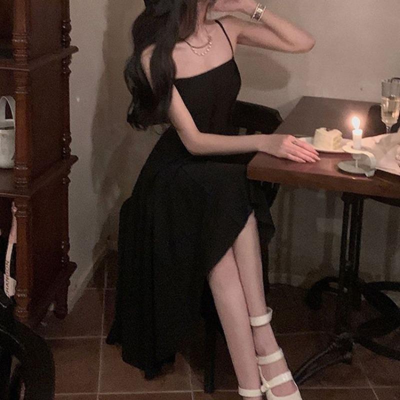 Женское платье-халтер, летнее, во французском стиле, утягивающее талию платье