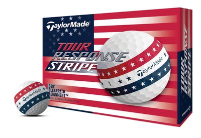 Мячи для гольфа TaylorMade 2024 Tour Response Stripe USA Tour Response Stripe, 1 дюжина, 12 мячей, уретановый чехол, 3 штуки, напрямую импортируются из США