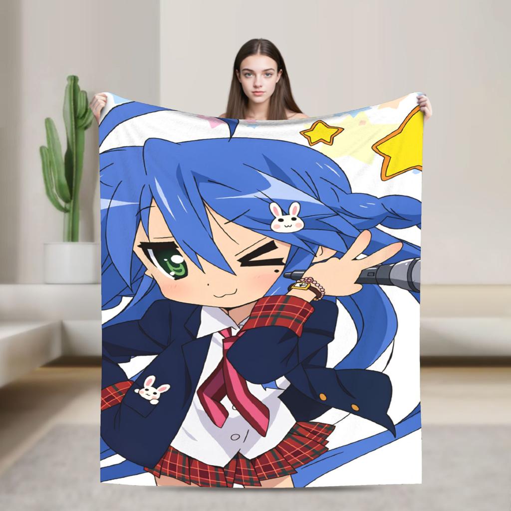 Konata izumi L-Lucky S-Star Blanket Warm Novelty Plush Bedding Throws For Child Couch Bed Flannel Bedspread Bed Cover