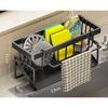 Kitchen Draining Rack Sink Dishwashing Sponge Cloth Organizer Draining Steel Wool Ball Dishwashing Sink Storage Rack