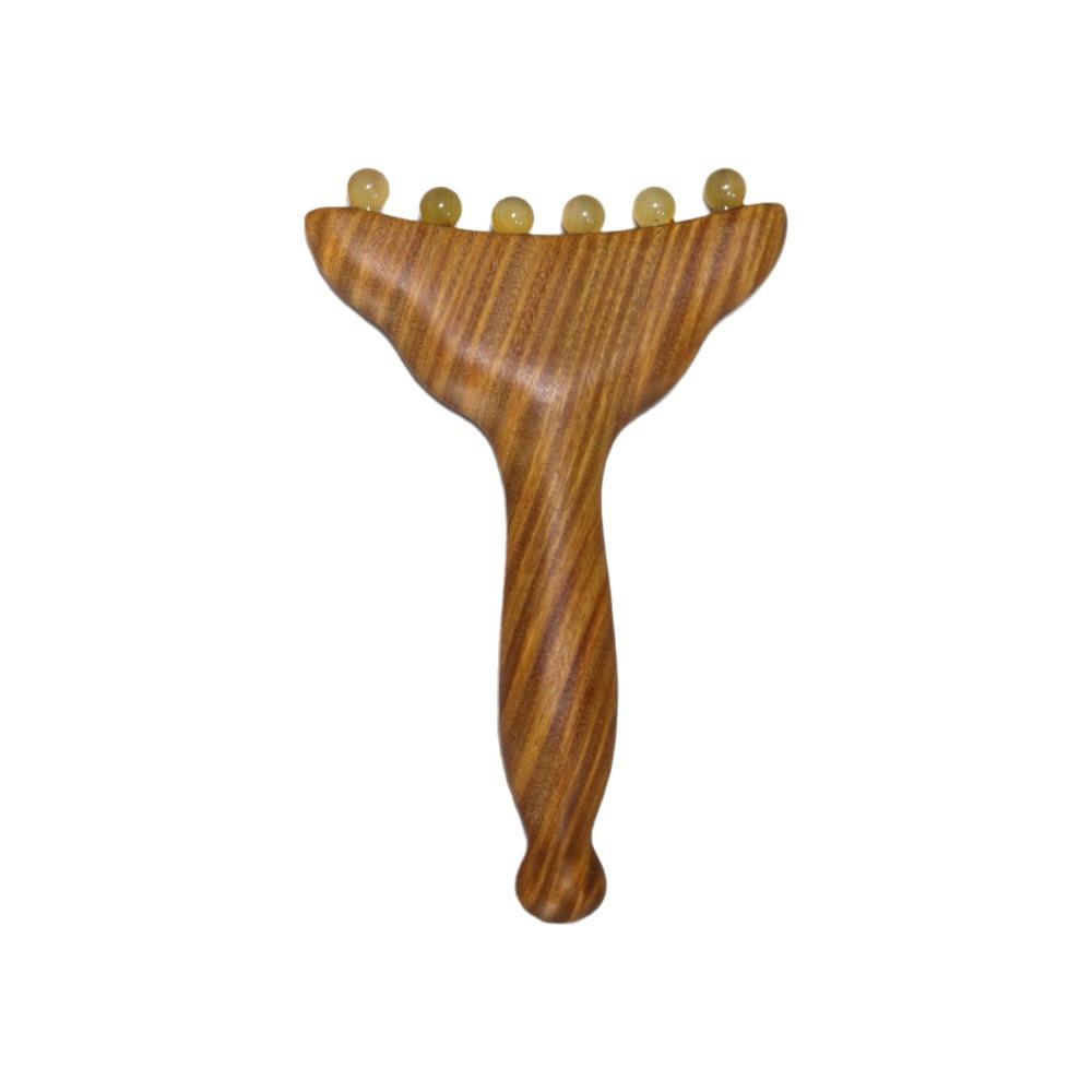 Sandalwood Meridians Massage Comb Copper/Horn Balls Lymphatic Drainage Massager  Breast Massage