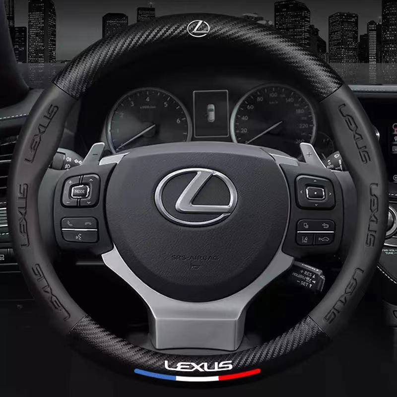 Car Carbon Fiber Steering Wheel Cover For Lexus F Sport ES200 ES260 ES300 RX300 LS500h GS300 IS300 CT200h NX300 LX570 GX460 HS