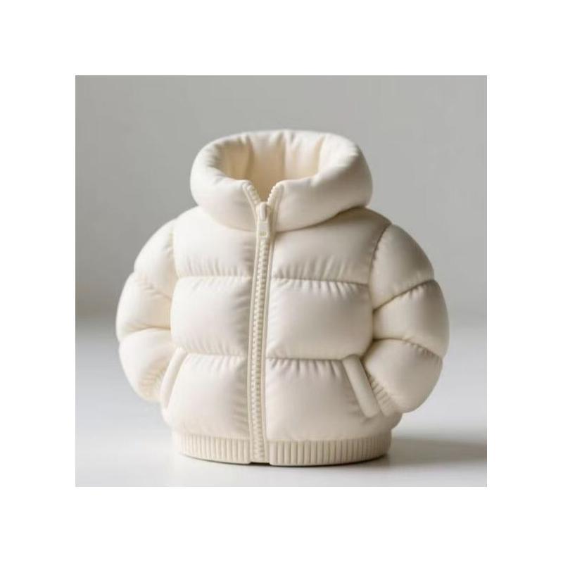 3D Puffer Jacket Shaped Pen Holder Creative Stand Up Desk Storage Pouch Cute Office Stationery Organizer Box For Home