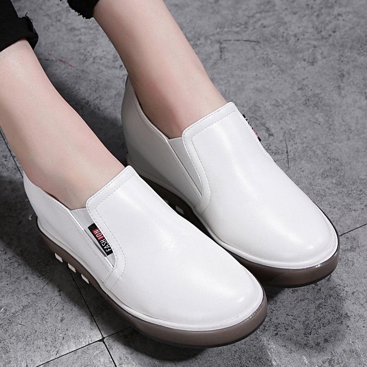 Повседневная обувь, кроссовки без шнуровки на танкетке, женская обувь