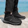 Кожаные водонепроницаемые мужские зимние ботинки с утолщенной подкладкой, уличные хлопковые ботинки, нескользящие и морозостойкие, уличная большая хлопковая обувь