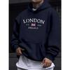 London Fashion Print Hoodies for Men Casual Casual Sweatshirt Kengaroo Pocket Long Sleeve Autumn Winter Simple Hoodies & Sweatshirts Men's
