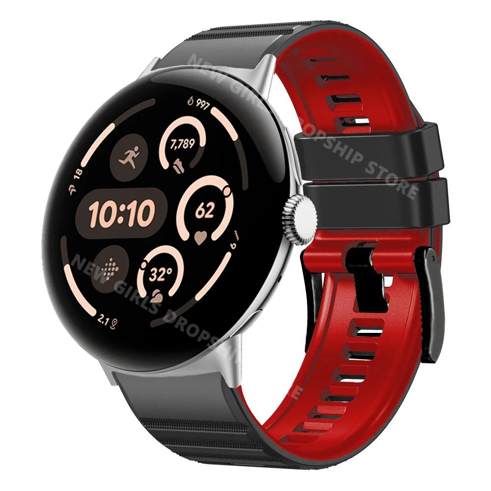 Мягкий силиконовый спортивный ремешок для Google Pixel Watch 3 45 мм Мужской браслет на запястье Заменяемые аксессуары для ремешка Pixel Watch 3 45 мм