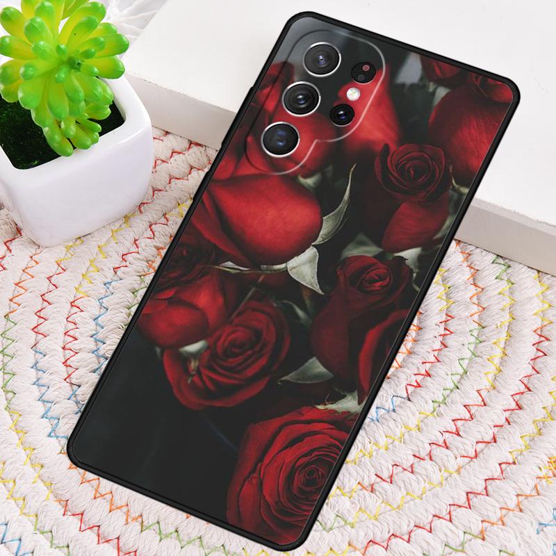 Красная Роза Чехол из ТПУ для Телефона Samsung Galaxy note 10 pro S26 S25 S24 S23 S22 Ultra Plus S21 FE S20 Ударопрочный Чехол