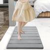 Bathroom Mat Solid Color Absorption No Odor Great Shockproof Non-skid Water Prevent Skidding Stripe