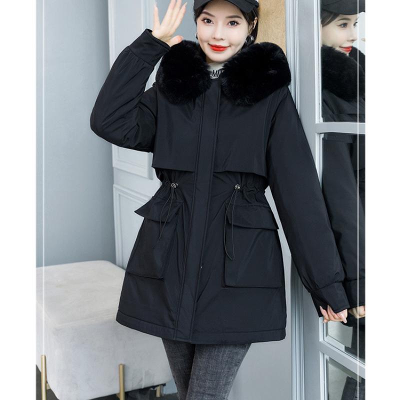 Осенне-зимняя женская однотонная съемная корейская версия с капюшоном на талии, теплая женская куртка, 5 цветов