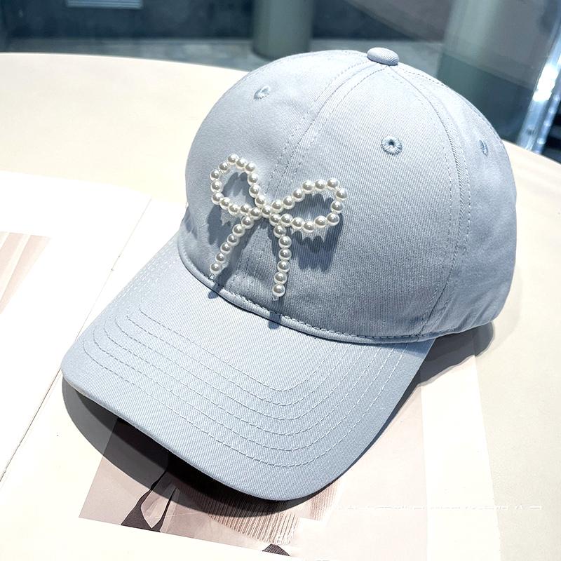 Нежная бейсбольная кепка для девочек, женская повседневная кепка с жемчужным бантом для занятий спортом, в спортзале, в горах, для кемпинга, активного отдыха на свежем воздухе