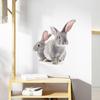 Наклейка на стену с серыми кроликами, декор детской комнаты, обои для спальни, гостиной, фон для украшения дома, наклейки с кроликом