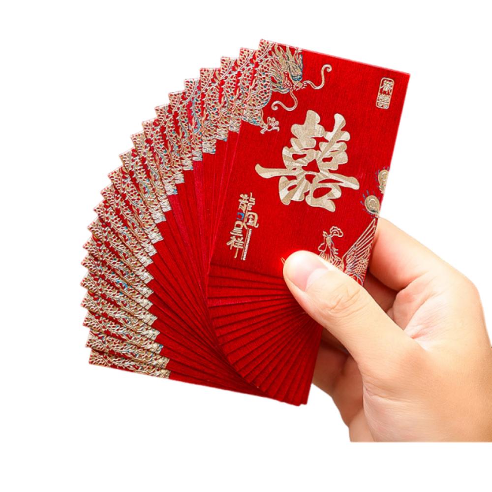 80Pcs Good Luck Blessing Multiple Patterns Hongbao Mini Red Money Pocket Traditional Sturdy Luck Money Bag Chinese New Year
