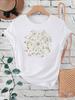 Floral Mandala Print Women Fashion T Shirt Summer Short Sleeves O Neck Y2K Tops Tee Female 90s Casual Clothing