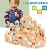 100 Wooden Fruit Animal Building Block Digital Chinese Character Building Block Children'S Educational Early Education Cognitive Assembly Toy