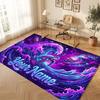 Octopus Sea Life Theme Crystal Velvet Floor Rug Personalized Custom Name Text Warm Carpet Home Decoration