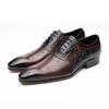 Fashion Newest Fashion Mens Wedding Dress Brogue Shoes Plus Size Genuine Leather Lace-up Color Match Handmade Man Pointed Dress Shoes