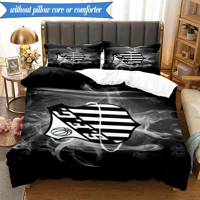 3PCS Fc Crest Design Printed Soft Bedding Set,Including 1pc Duvet Cover And 2pcs Pillowcases Perfect for Bedroom, Dormitory, Fan gift