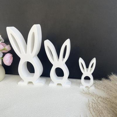 Силиконовая форма для смолы «Пасхальные кролики» для DIY подставки / подсвечника / пасхального декора X3UC