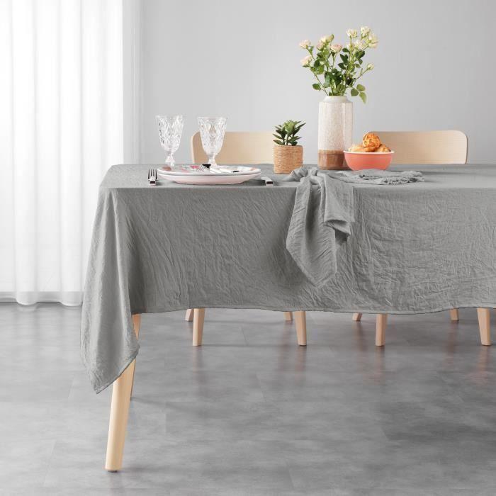 Nappe - Suzy - Rectangulaire - 140 x 240 cm - Microfibre lavée - Effet froissé