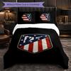 Atletico Madrid 3 Piece Bedding Set Soft Duvet Cover Set with Pillowcases Printed Bedroom Decor Set for Home