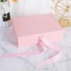 1/2pcs Pink Gift Box, Foldable Gift Box, Pink Box with Ribbon and Lid, Perfect for Engagement, Birthday, and Party Gifts
