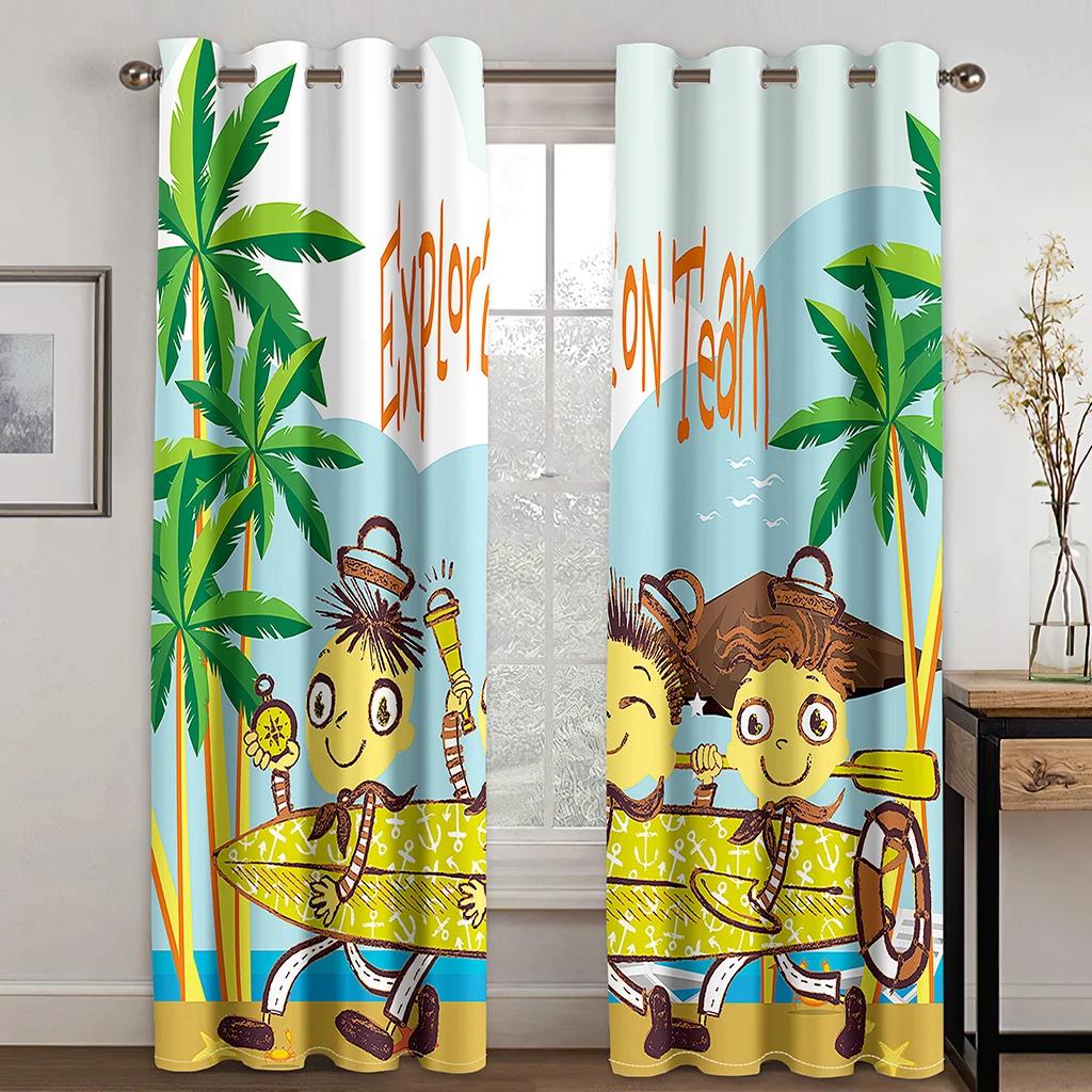 Креативные шторы для скейтборда с граффити Минималистичные классические 2 панели Гостиная Спальня Кухня Балкон Декор окна Шторы