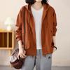 Coat Women's Autumn Hooded Zipper Cardigan Large Pockets Casual Versatile Loose Jacket Thin Solid Color Large Size Coat