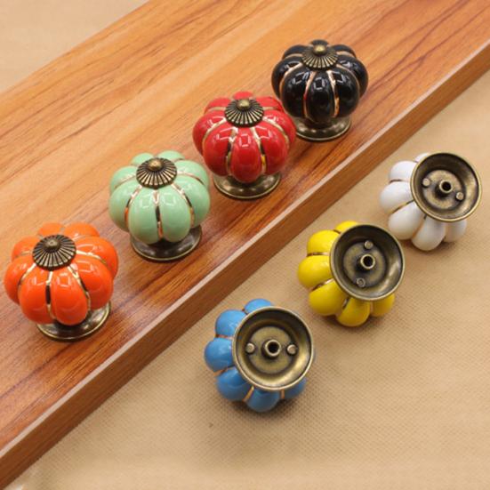 Ретро керамический тыквенный шкаф, дверной ящик, комод, ручка-ручка