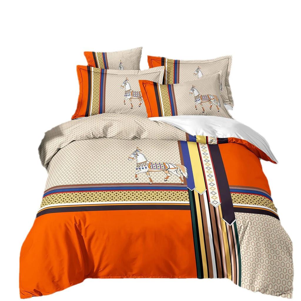 Роскошный постельный комплект с 3D-принтом из мягкого полиэстера, комплект пододеяльника, комплект одеяла, постельное белье с наволочками для семейного подарка