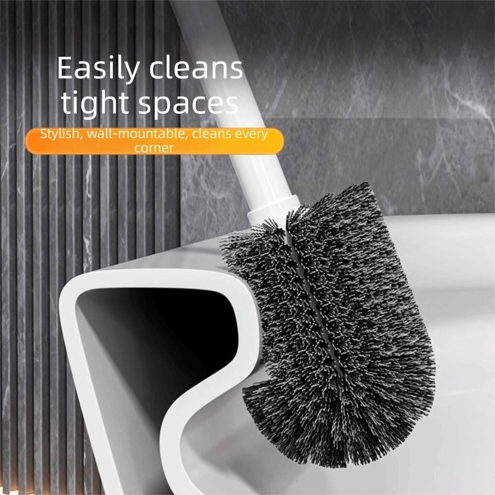 Soft Rubber Brush Head Wall-Mounted Toilet Brush Quick Drainage Toilet Cleaner Household Use