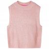Вязаный пуловер-жилет для детей светло-розовый 92/104/116/128/140