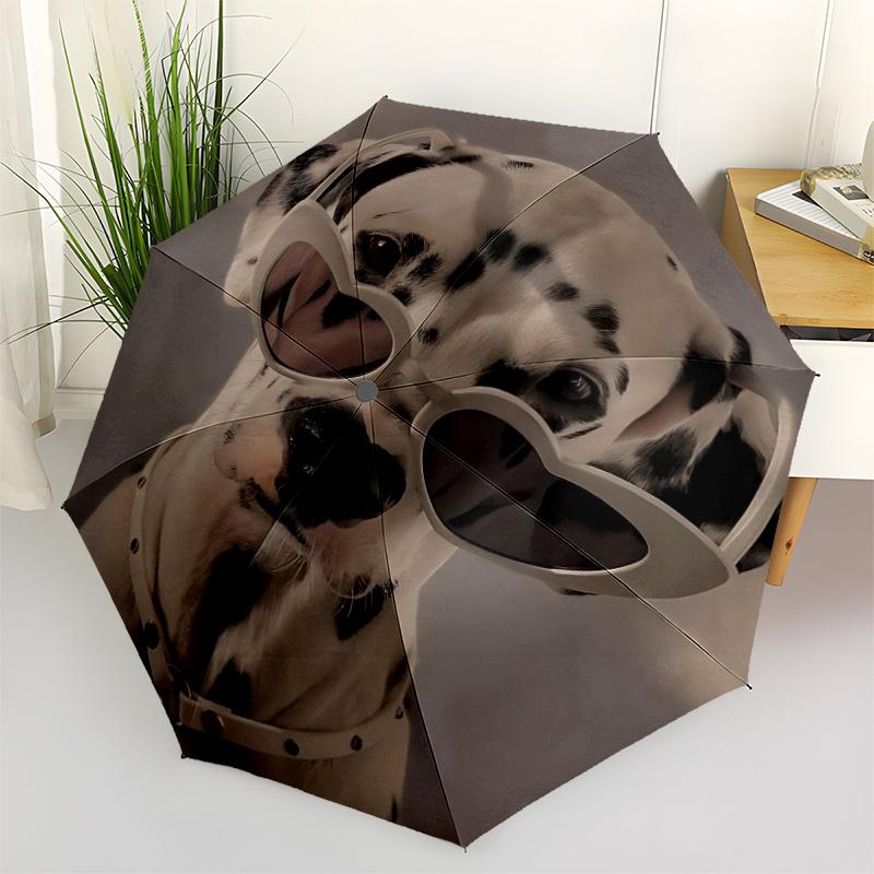 1pc Dalmatian Sunglasses Automatic Open/close Umbrella, 8-Rib sturdy structure, Portable Travel Umbrella, Parties, Everyday Use, 41