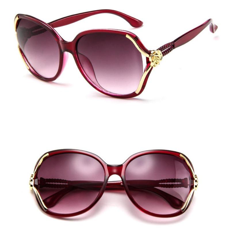 Неполяризованные женские солнцезащитные очки, модные солнцезащитные очки с большой оправой, для активного отдыха, персонализированные очки с выемкой в виде цветка розы, женские