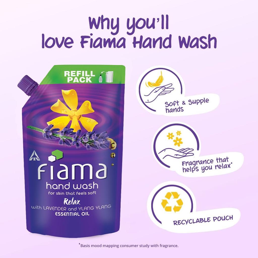 Fiama Relax Hand Wash 750 Ml Liquid Soap for Soft Supple Hands Germ Protection Lavender Ylang Extract