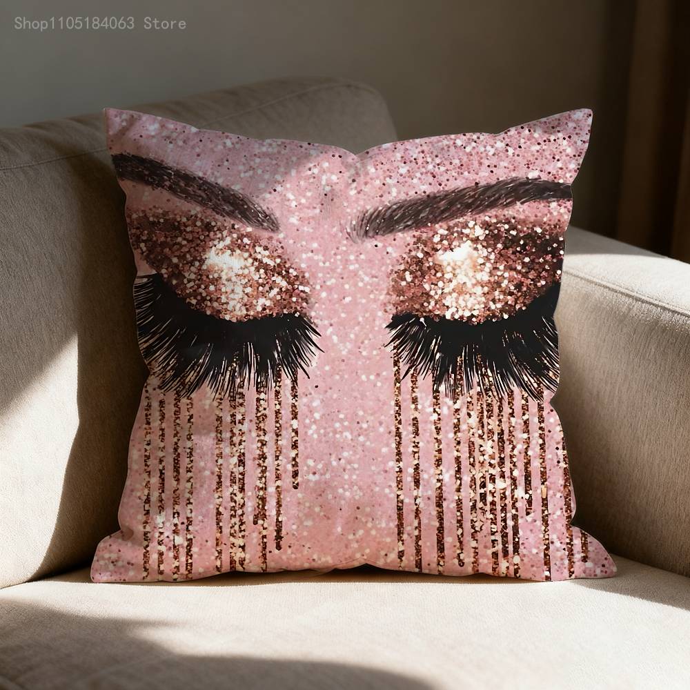 Декоративная наволочка для подушки с изображением ресниц для подушек 45x45см 40x40см 30x30см 50x50см 55x55см Квадратная домашняя наволочка