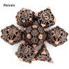 7 Pcs Copper Metal Dice Hollow Metal Polyhedral Dice Set Suitable for Role-Playing RPG    Board Game Card Game