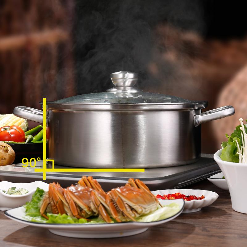 Chinese Hot Pot 304 Stainless Steel Induction Cooker Gas Stove Compatibl Kitchen Cookware Soup Cooking Pot Twin Divided