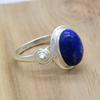 Кольцо с лазуритом, драгоценный камень, стерлинговое серебро, женские украшения, кольцо ручной работы с камнем, массивные украшения,