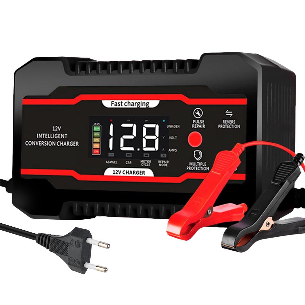Обслуживание аккумулятора Множественная защита 12В 6А Для автомобиля Внедорожника Мотоцикла Грузовика Универсальное автомобильное зарядное устройство Цифровой ЖК-дисплей