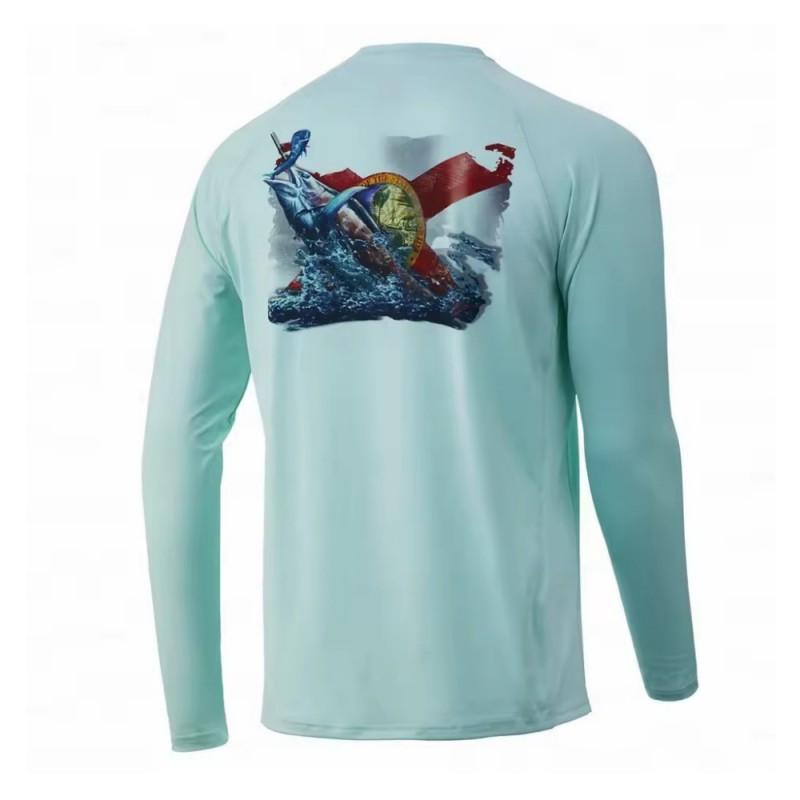 Mens Quick Dry Fishing Shirt UPF 50 UV Protection Breathable Outdoor Sports Jersey Summer Fall