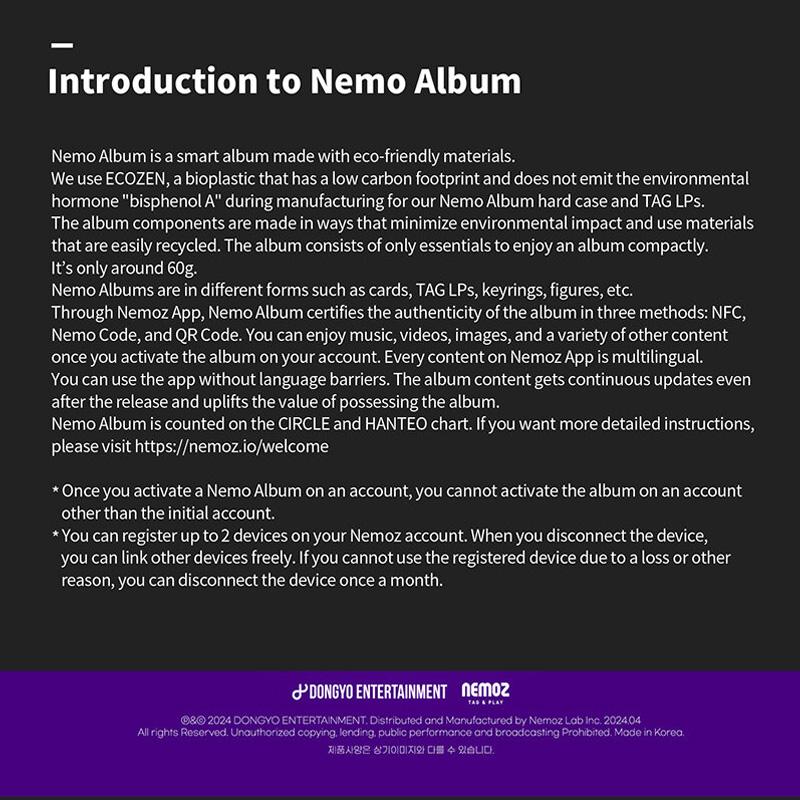 DKZ 2-й мини-альбом [REBOOT] SMART ALBUM Ver. NEMO[Версия LP/Версия брелока]