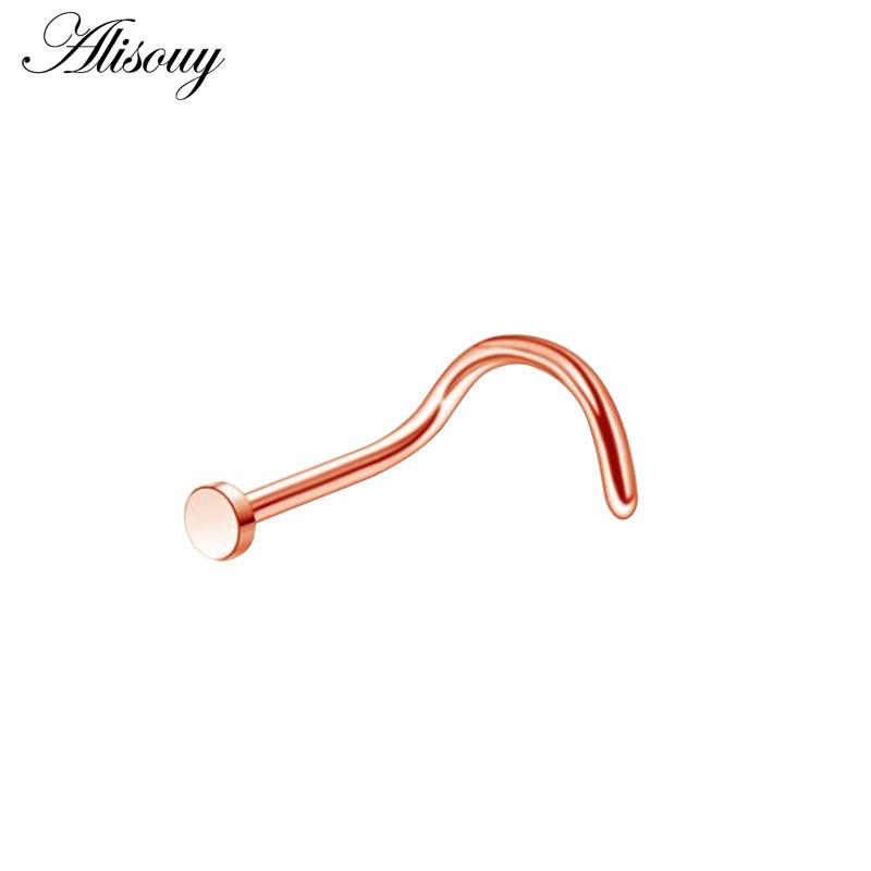 Alisouy 1Piece Steel 20G Faux Nose Rings Fake Septum Rings Hoop Nostril Daith Piercing Fake Clip On Nose Rings Oreja Piercings Jewelry