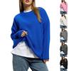 Women's Fashionable Sportswear Round Neck Long Sleeved Striped Sweatshirt Top