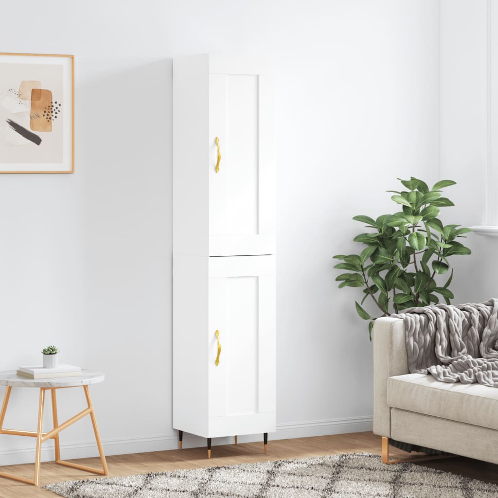 Vidaxl Высокий шкаф, Белый, 34,5X34X180 см, Материал на основе древесины