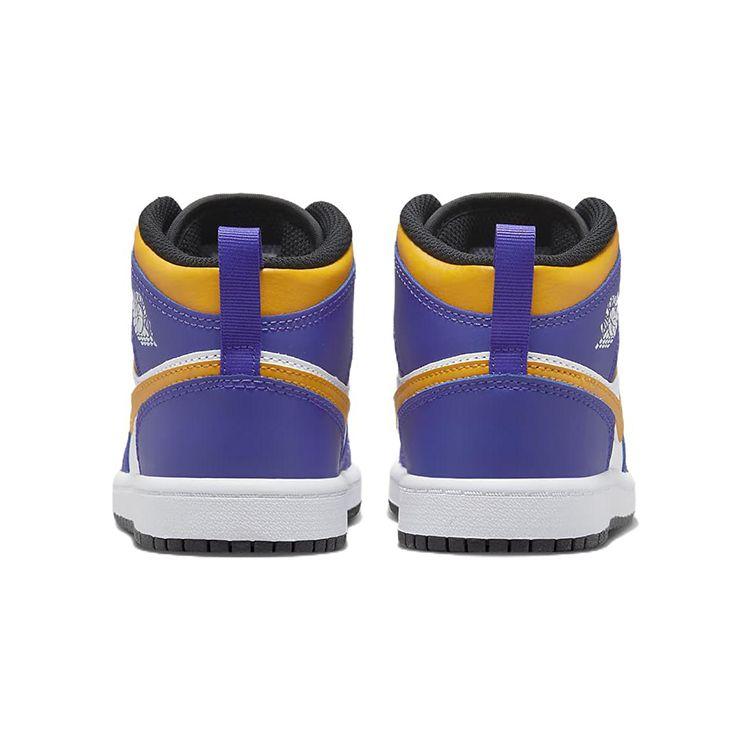 Кроссовки Air Jordan 1 Mid PS Lakers Детские Фиолетовый Темно-Конкорд Белый DQ8424-517