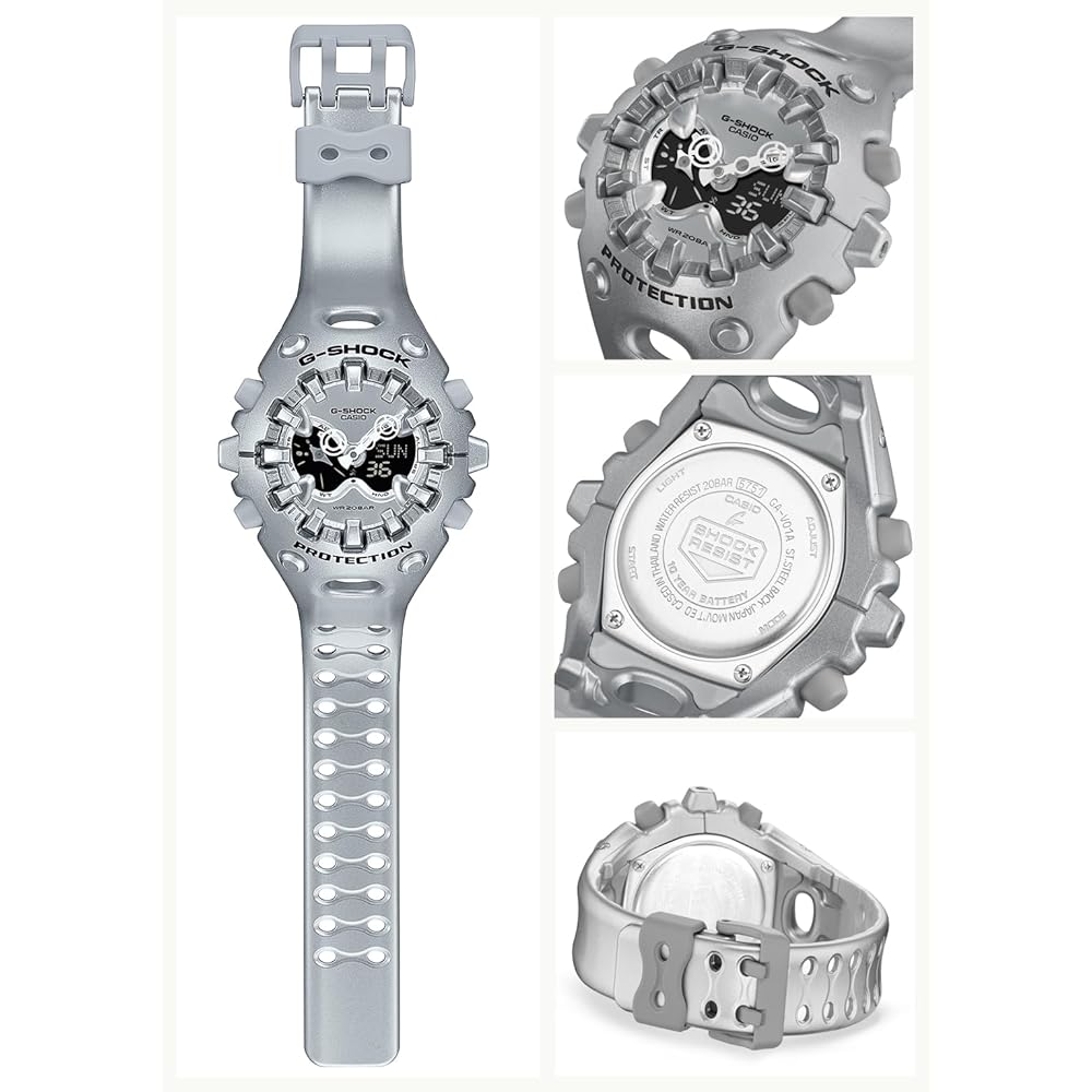Мужские серебристые часы Casio G-Shock GA-V01A-8AJF Водонепроницаемые Прочный дизайн